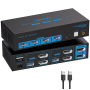 KVM-переключатель VPFET DisplayPort для 2 компьютеров и 2 мониторов