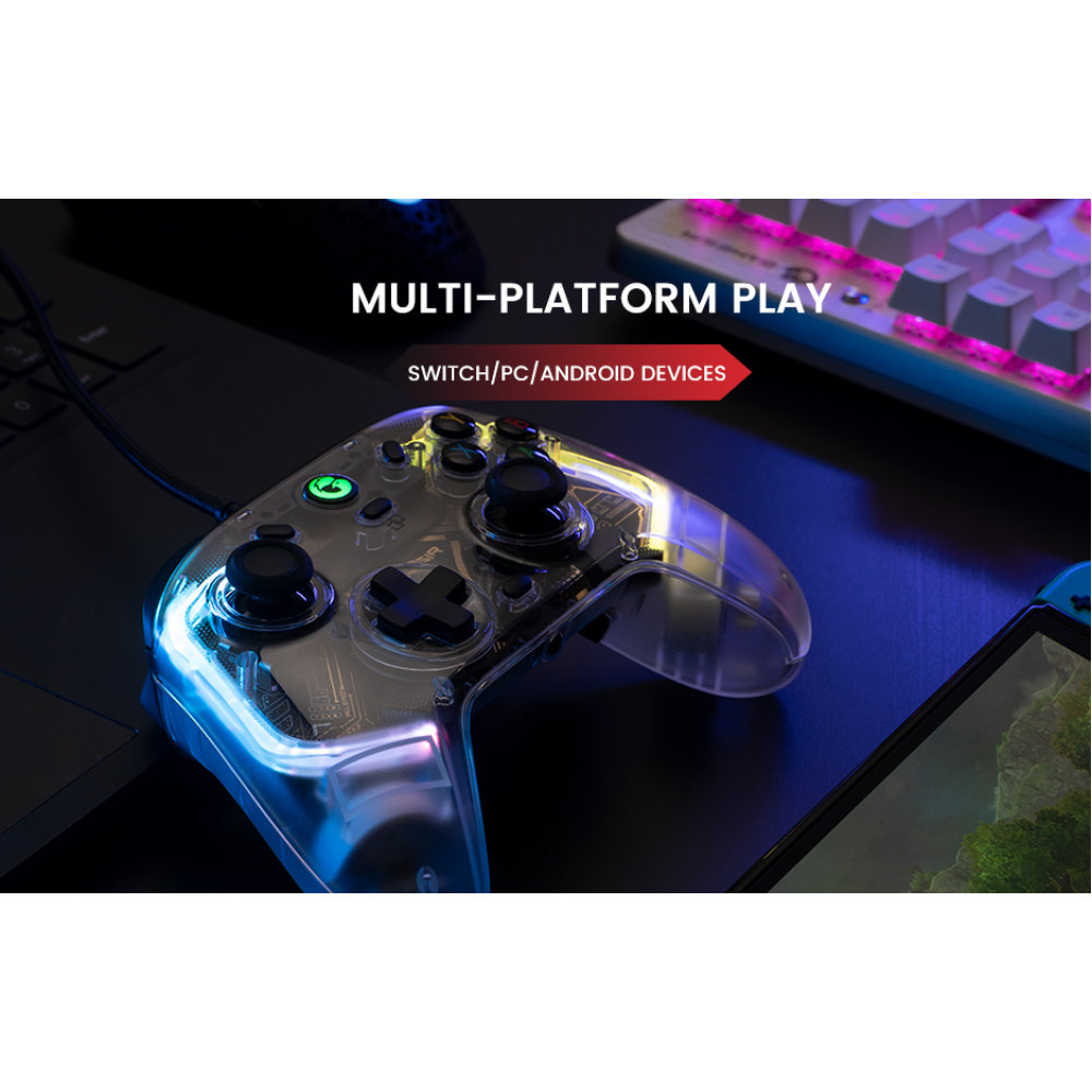Проводной игровой контроллер GameSir T4 Kaleid для PC, Nintendo Switch и Android с RGB-подсветкой