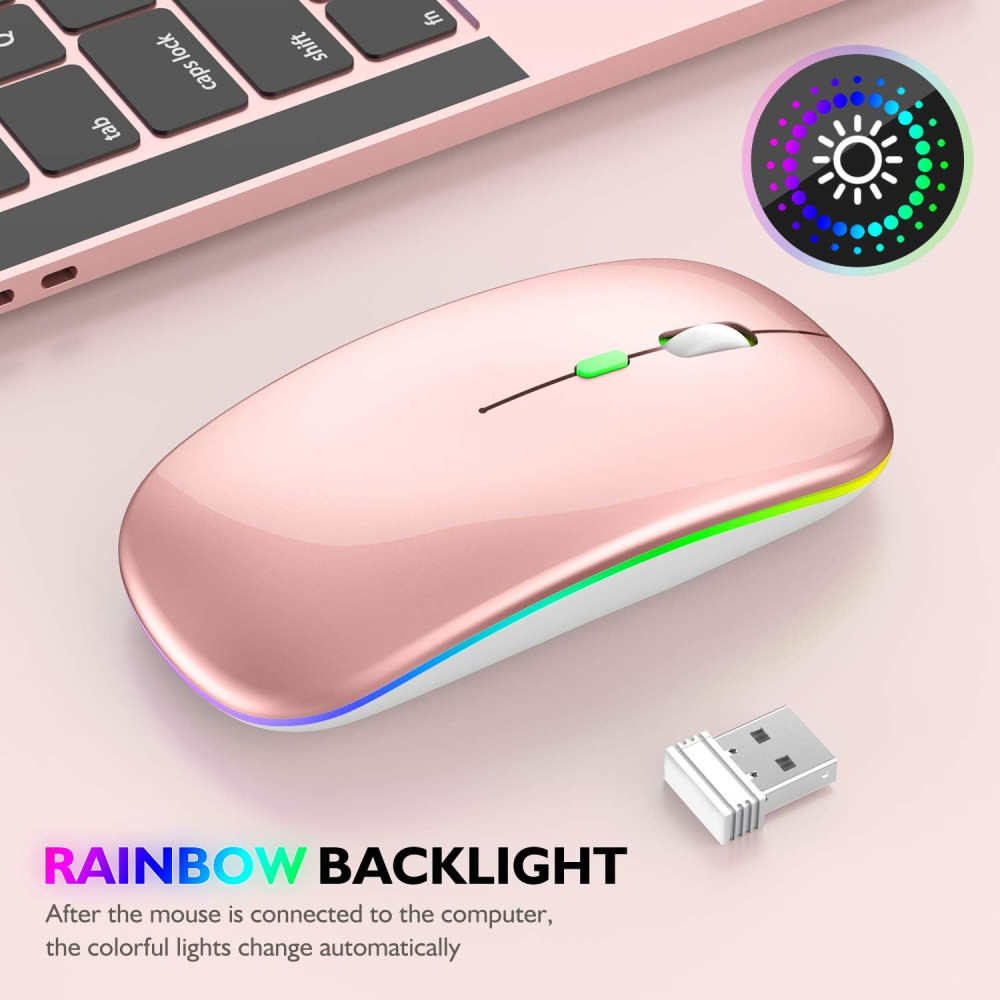 Беспроводная мышь  Bluetooth+ USB+Type-C для ноутбука MacBook ПК iPad