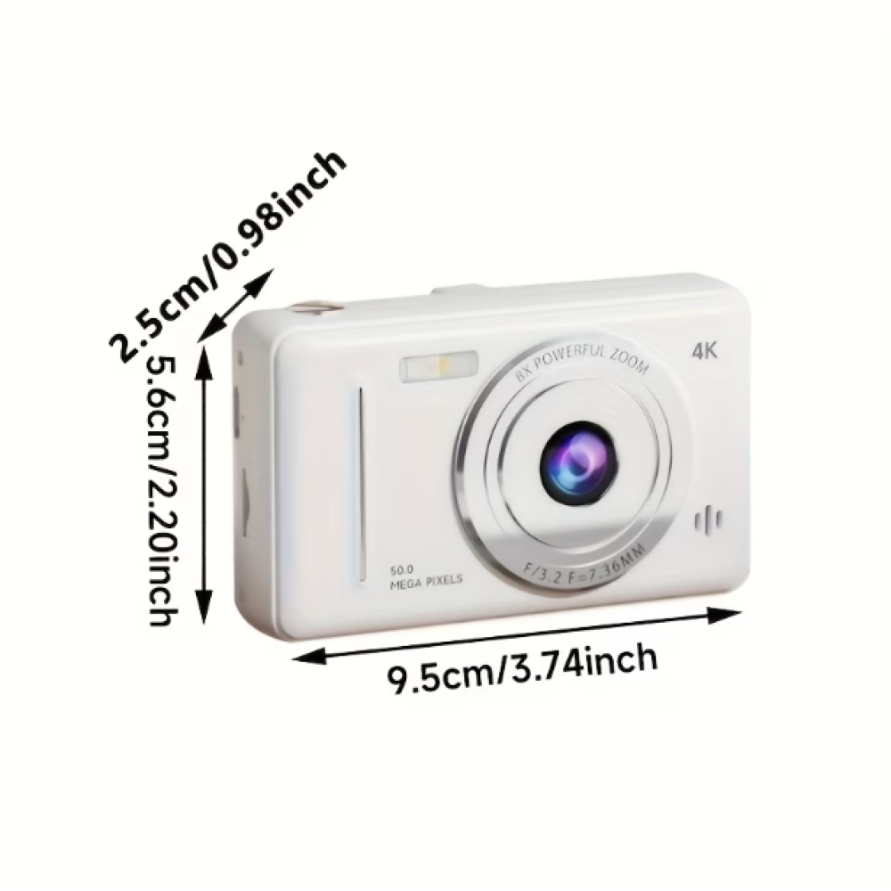 Цифровая ретро-камера 50 МП 4K Ultra HD, + картка 32 гб, фотоаппарат CCD, фотокамера