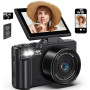 Цифровая камера 5K 75MP, фотокамера фотоаппарат 18х зум с Wi-Fi, карта 64 ГБ