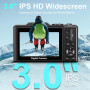 Цифровая камера 5K 75MP, фотокамера фотоаппарат 18х зум с Wi-Fi, карта 64 ГБ