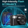 Цифровая камера 5K 75MP, фотокамера фотоаппарат 18х зум с Wi-Fi, карта 64 ГБ