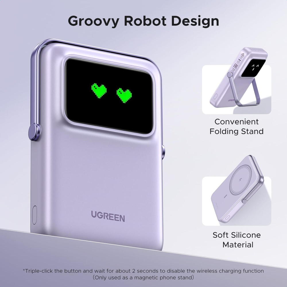 Power Bank Повербанк магнитный 10000mAh UGREEN Uno MagSafe Power Bank 20W