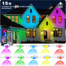 Уличная умная Smart гирлянда LED лента RGB 15 м IP68 с Bluetooth и Wi-Fi