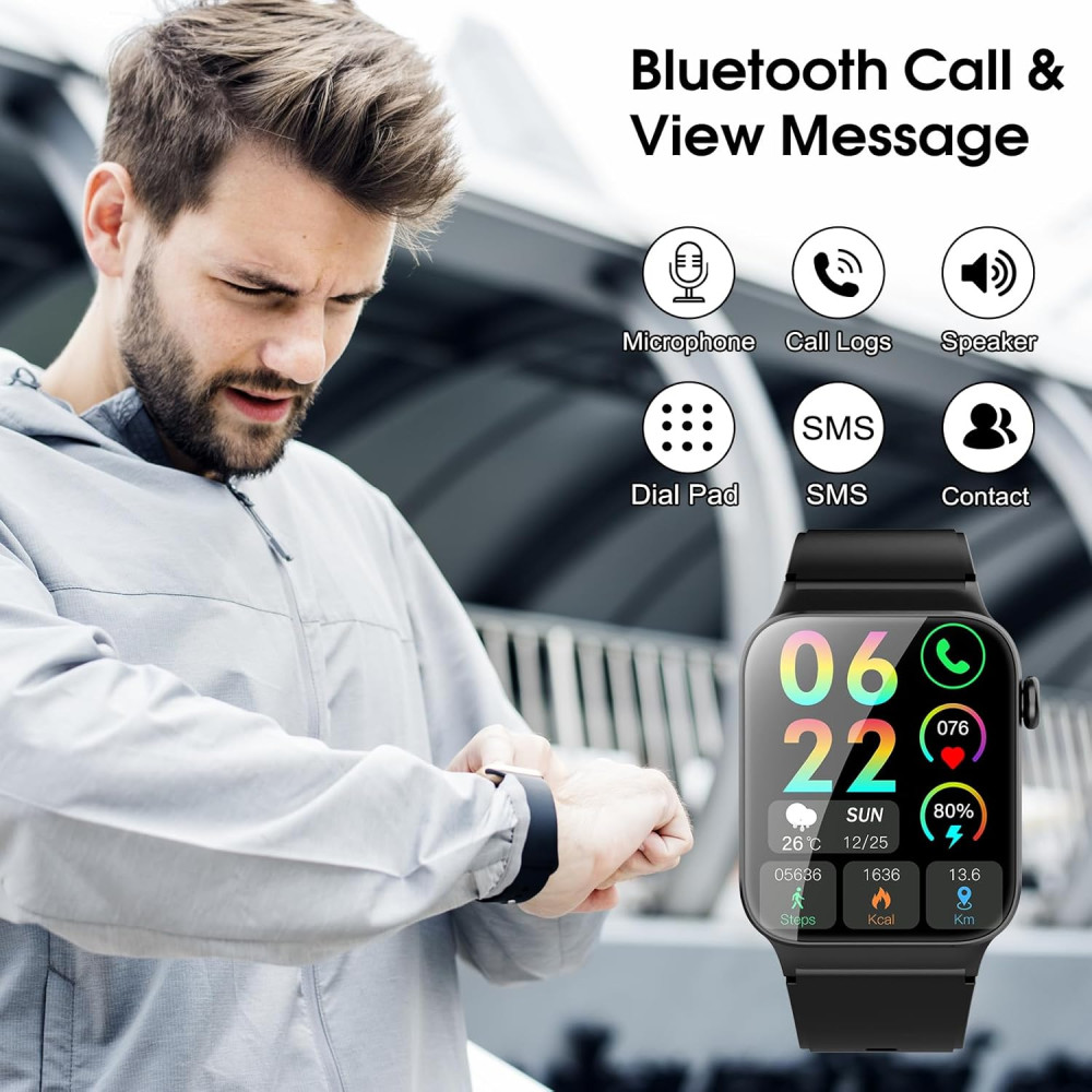Умные смарт-часы VKROBAG T50S, водонепроницаемые фитнес-часы IP68 для мужчин и женщин.