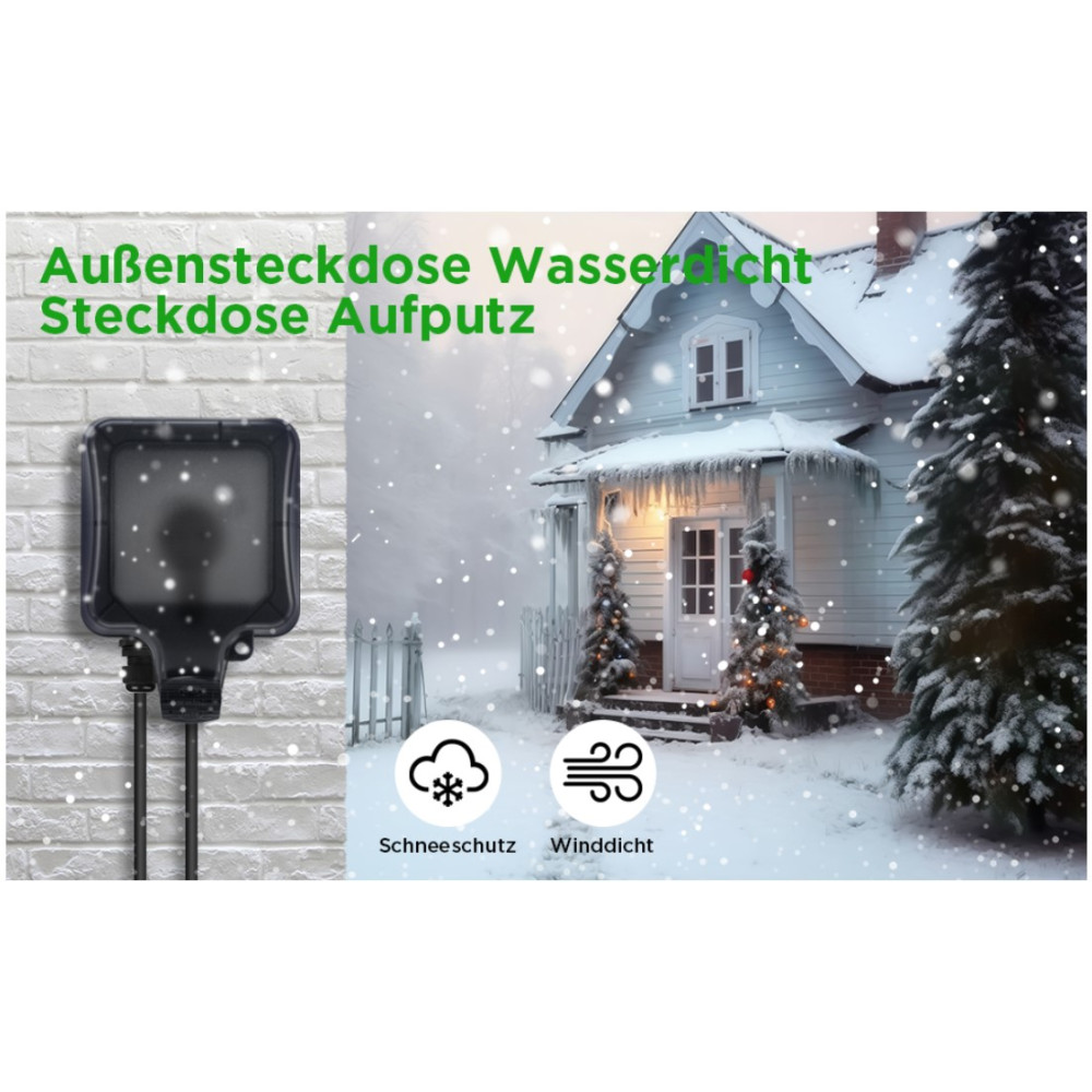 Уличная розетка IweSupar с выключателем и индикатором IP66