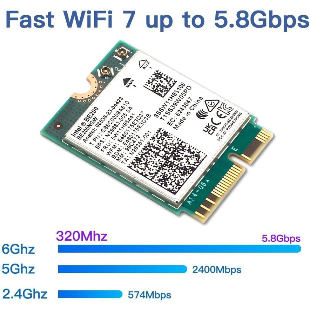 Wi-Fi модуль Intel Wi-Fi 7 BE200 M.2 802.11be Bluetooth 5.4