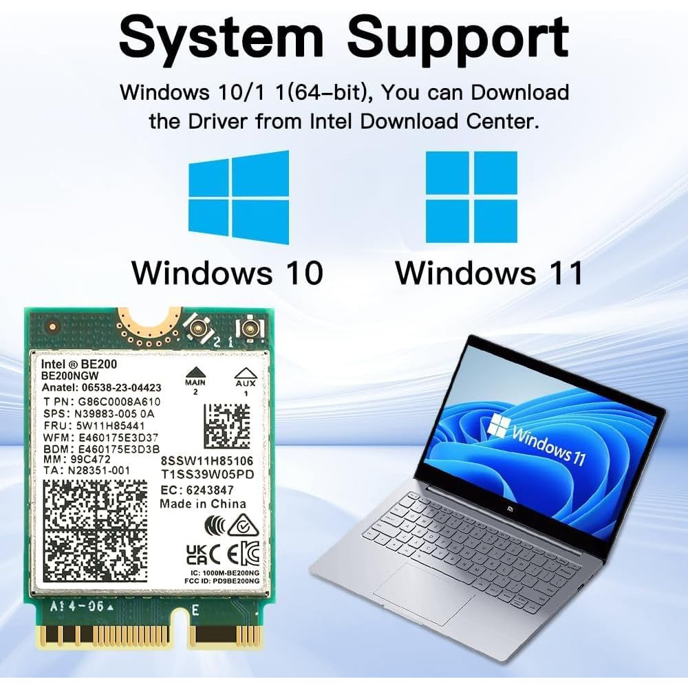 Wi-Fi модуль Intel Wi-Fi 7 BE200 M.2 802.11be Bluetooth 5.4