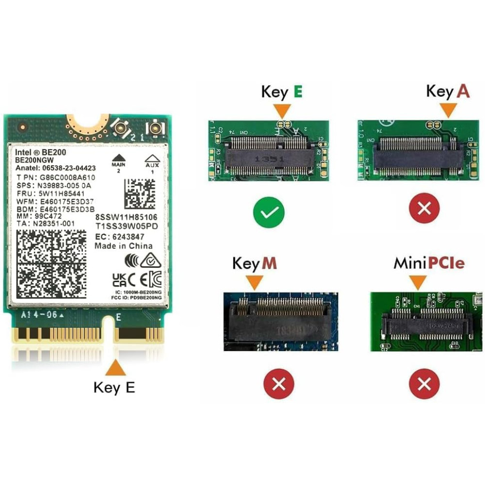 Wi-Fi модуль Intel Wi-Fi 7 BE200 M.2 802.11be Bluetooth 5.4