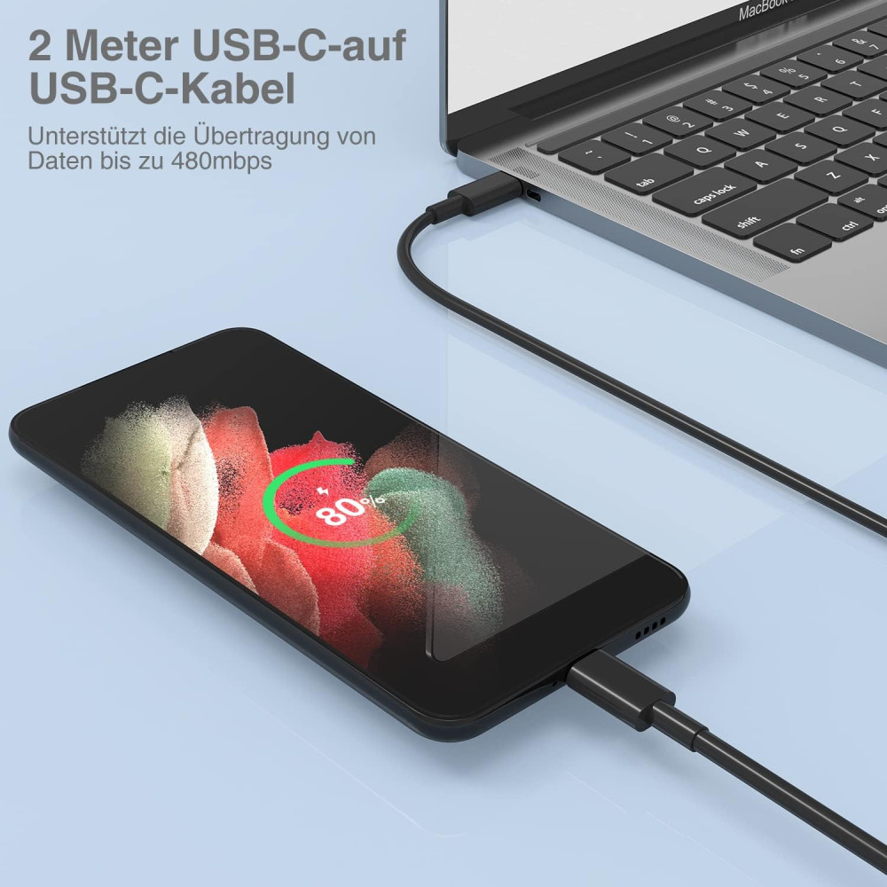Швидкісний зарядний пристрій CyvenSmart 25W USB-C з кабелем 2 м