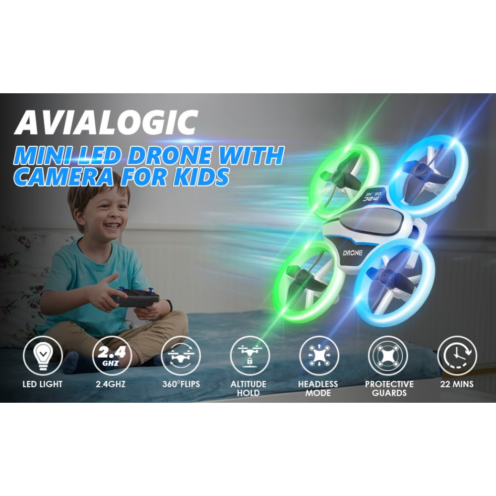 Мини-дрон с HD-камерой 720P, RC квадрокоптер AVIALOGIC с LED подсветкой