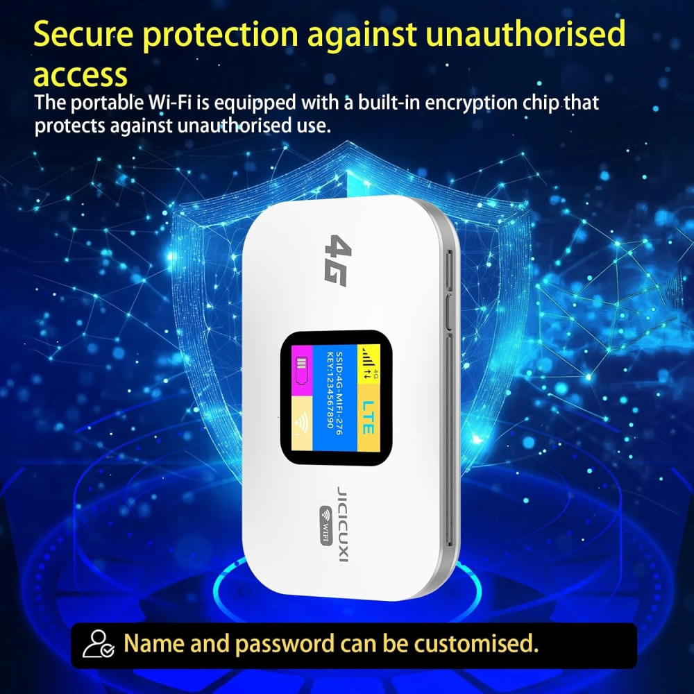 Портативный 4G WiFi-роутер JICICUXI с SIM-картой, 150 Мбит/с, 2100 мА·ч
