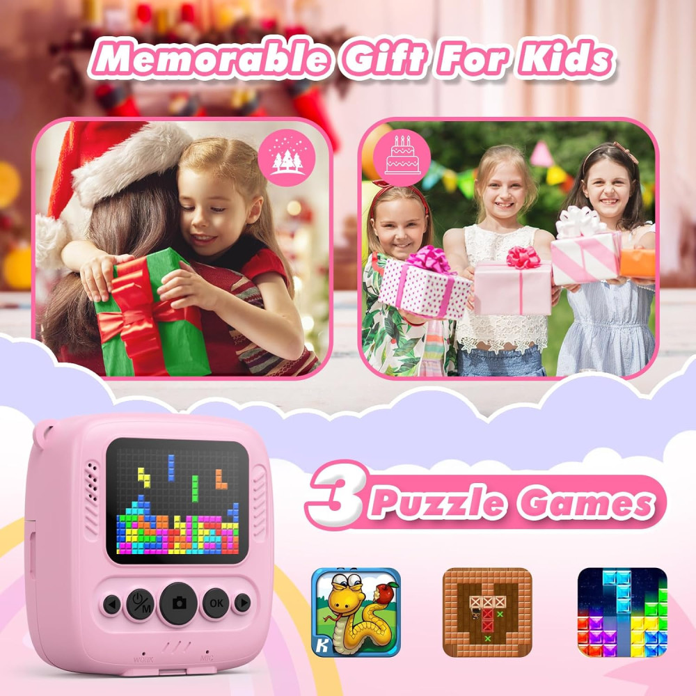 Детская фото камера моментальной печати фотоаппарат CalineGam Kids Camera