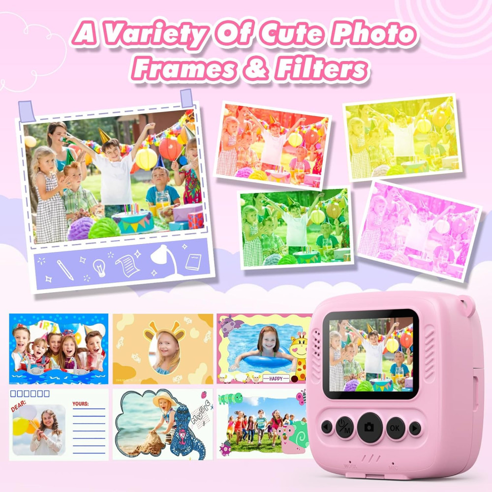 Детская фото камера моментальной печати фотоаппарат CalineGam Kids Camera