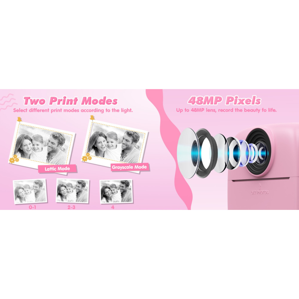 Детская фото камера моментальной печати фотоаппарат CalineGam Kids Camera
