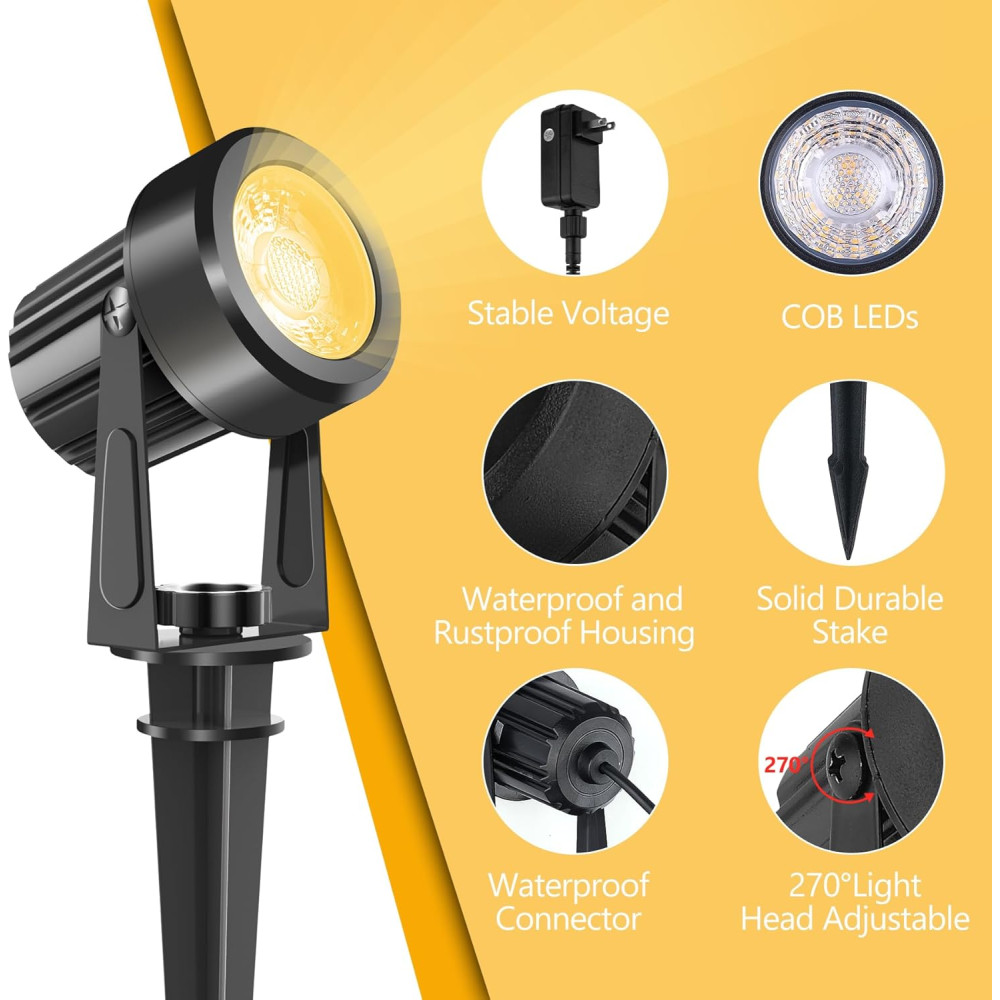 Комплект ландшафтных LED-прожекторов CREPOW 8-в-1 , 3000K, IP65, с евровилкой