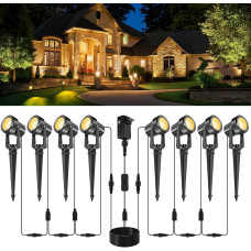 Комплект ландшафтных LED-прожекторов CREPOW 8-в-1 , 3000K, IP65, с евровилкой