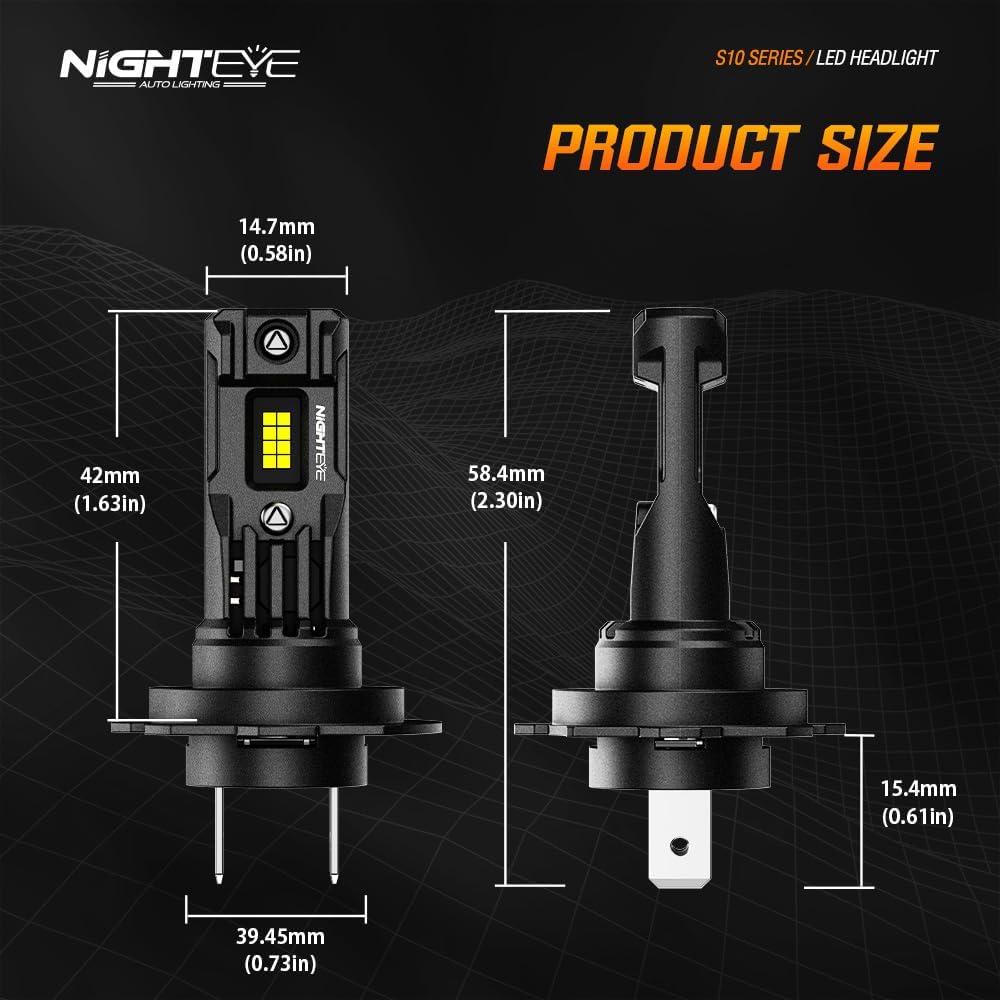 Светодиодная лампа NIGHTEYE H7 для фар, 22000LM, 80W (набор 2 шт.)
