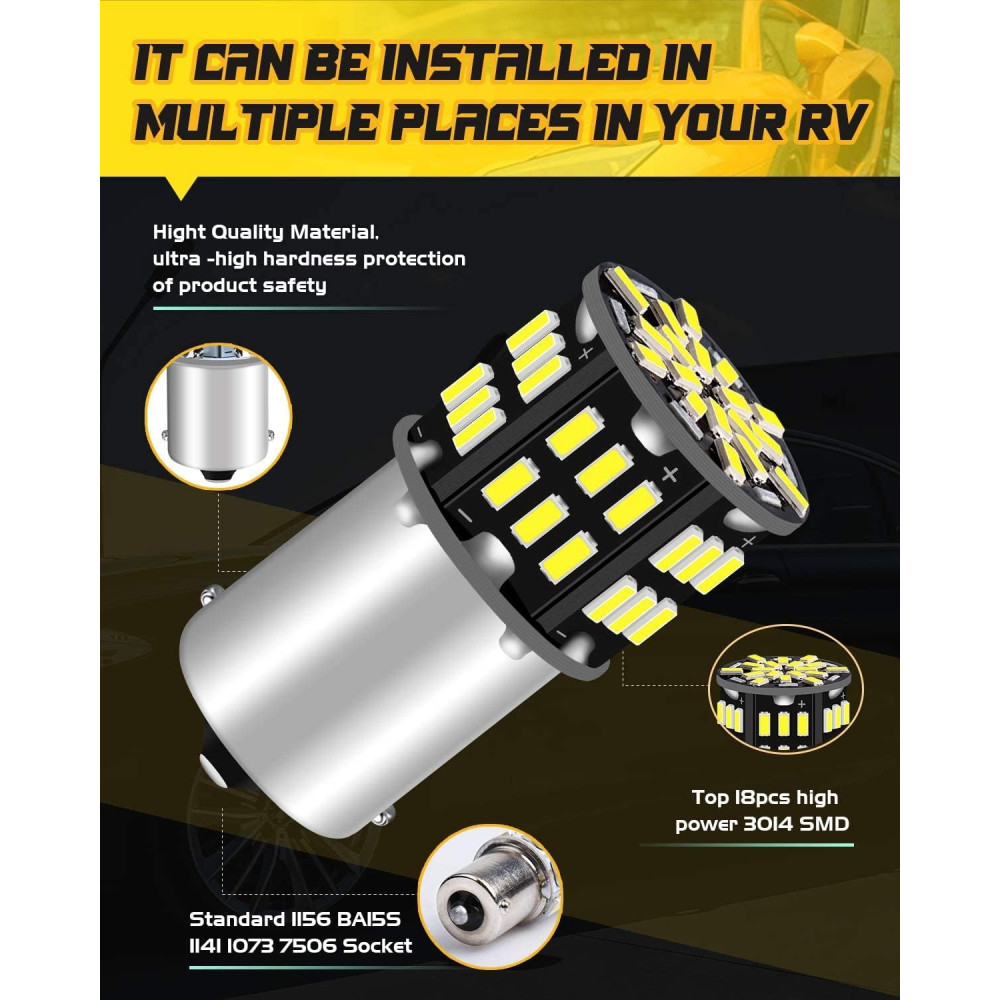 Светодиодная лампа Defvnsy P21W 1156 BA15S, 6500K, 12V (набор 10 шт.)