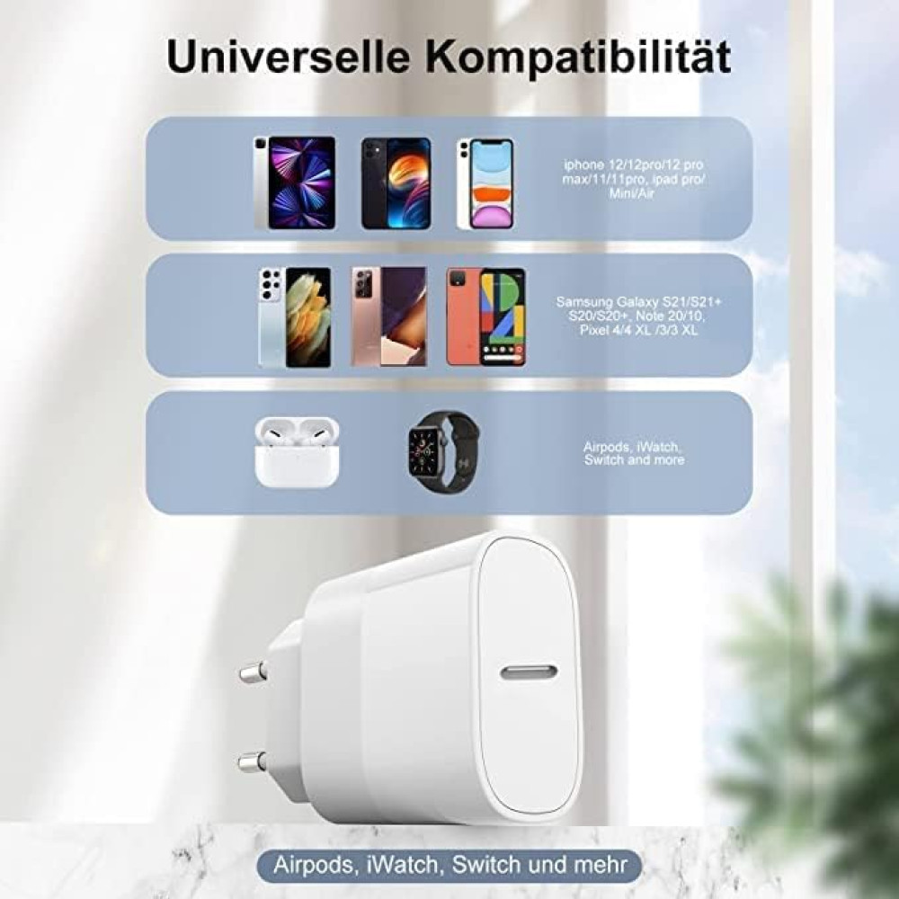 Зарядное устройство Cionum 20W USB-C Fast Charge с кабелем Lightning 2 м