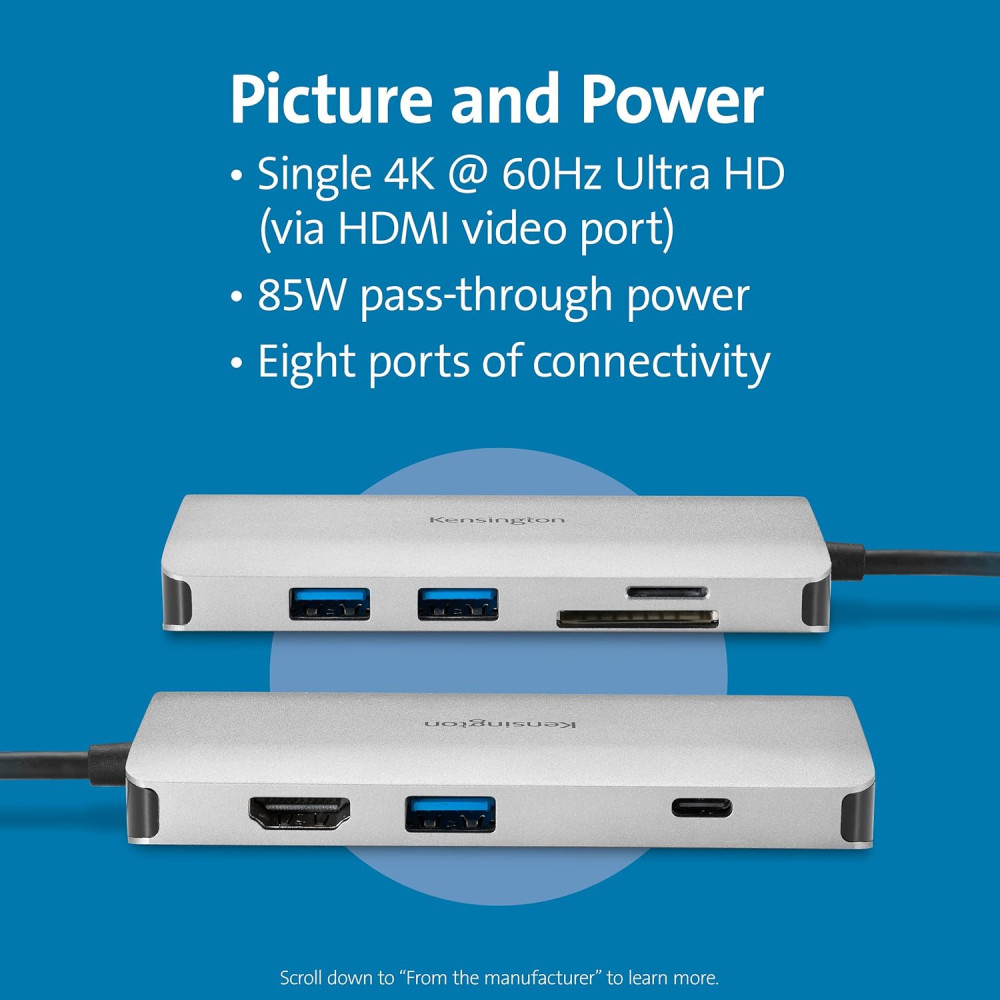 Док-станція UH1400P – Kensington, 8-в-1, 85W Power Delivery, 4K HDMI