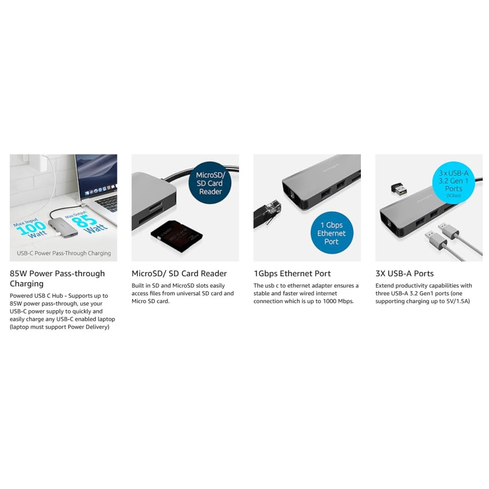 Док-станція UH1400P – Kensington, 8-в-1, 85W Power Delivery, 4K HDMI