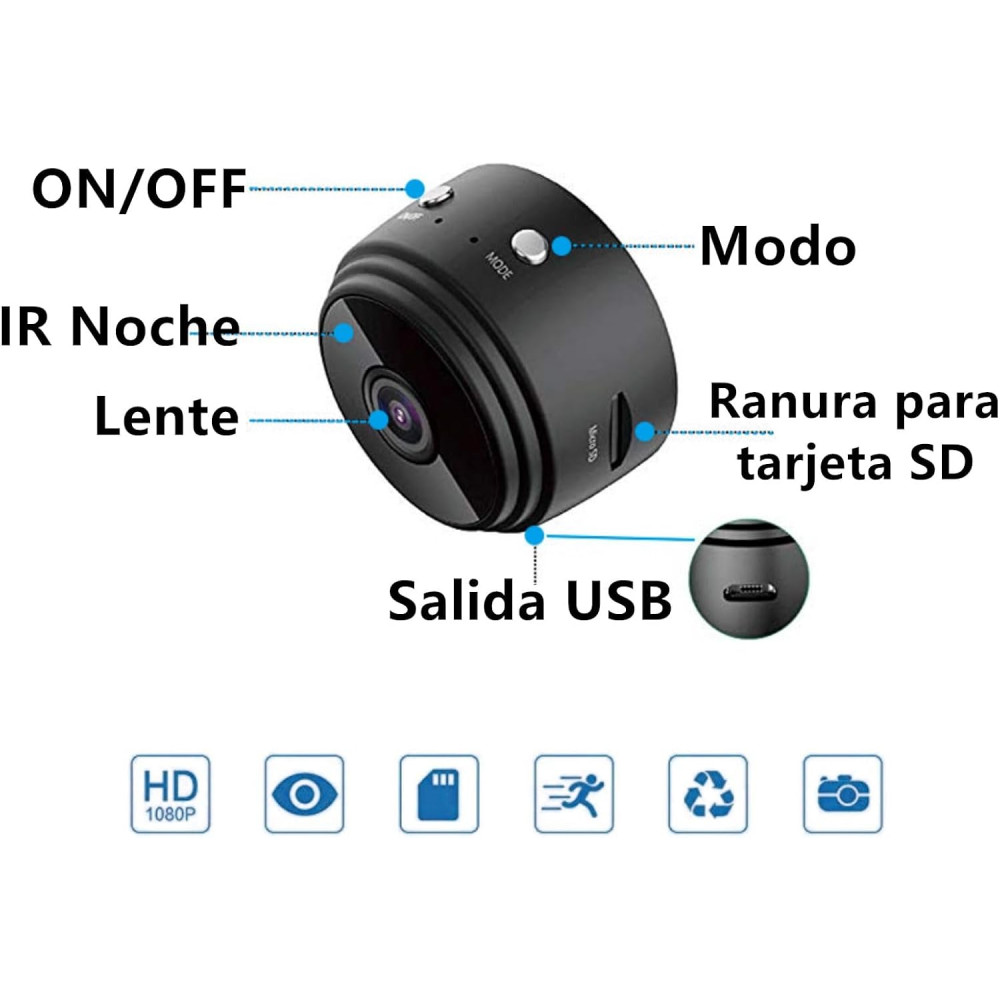 Мини Wi-Fi камера A9 1080P Full HD с ночным видением, магнитной основой