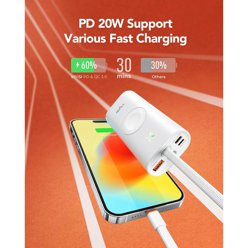 Power Bank Повербанк VIYISI 10000mAh с магнитной зарядкой