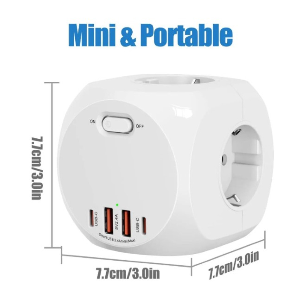 Сетевой фильтр Cube Power Strip USB ZN-OG4A-T