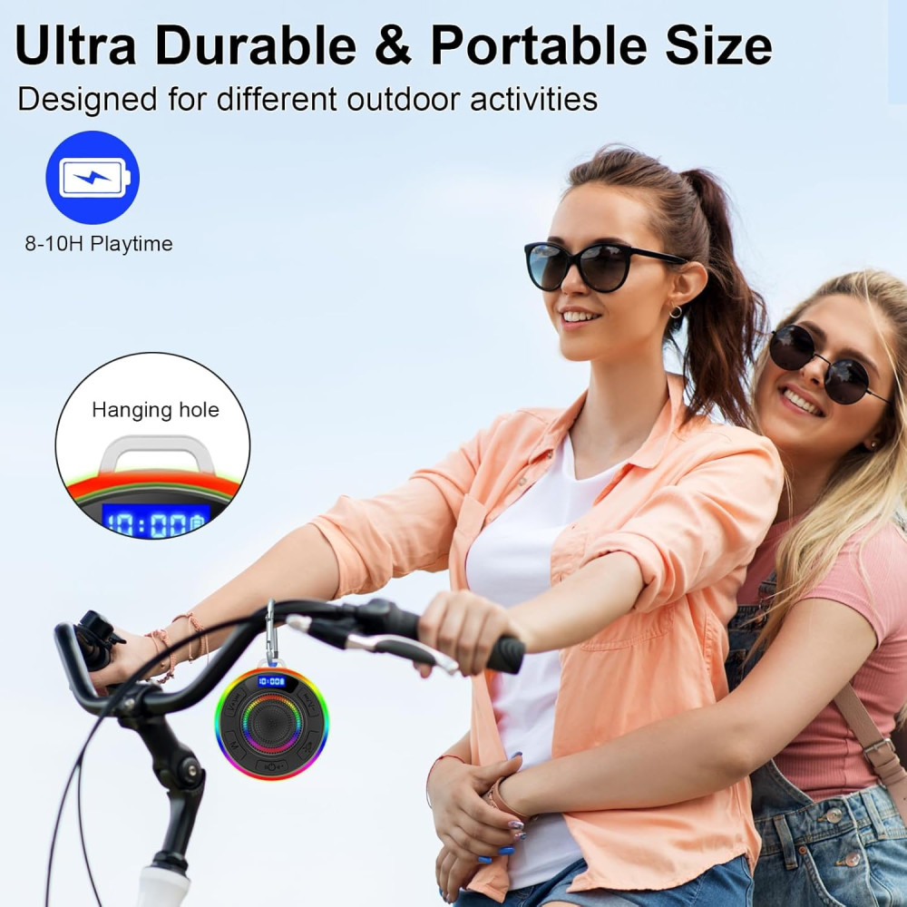 Портативна Bluetooth-колонка для душу PRSCFUM S3 з LED-підсвіткою 