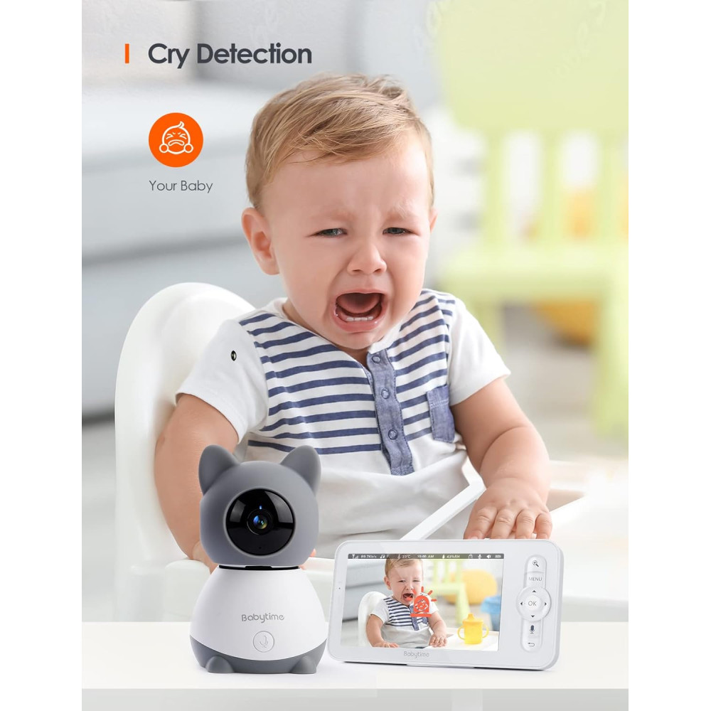 Відеоняня BabyTime з камерою та аудіо, дисплей 5", нічне бачення
