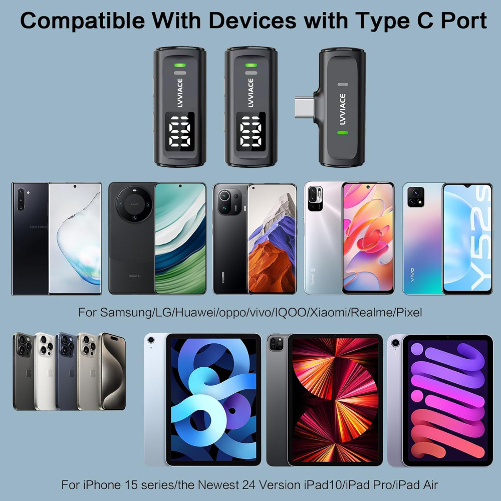 Беспроводной микрофон LVVIACE Lavalier с USB Type-C
