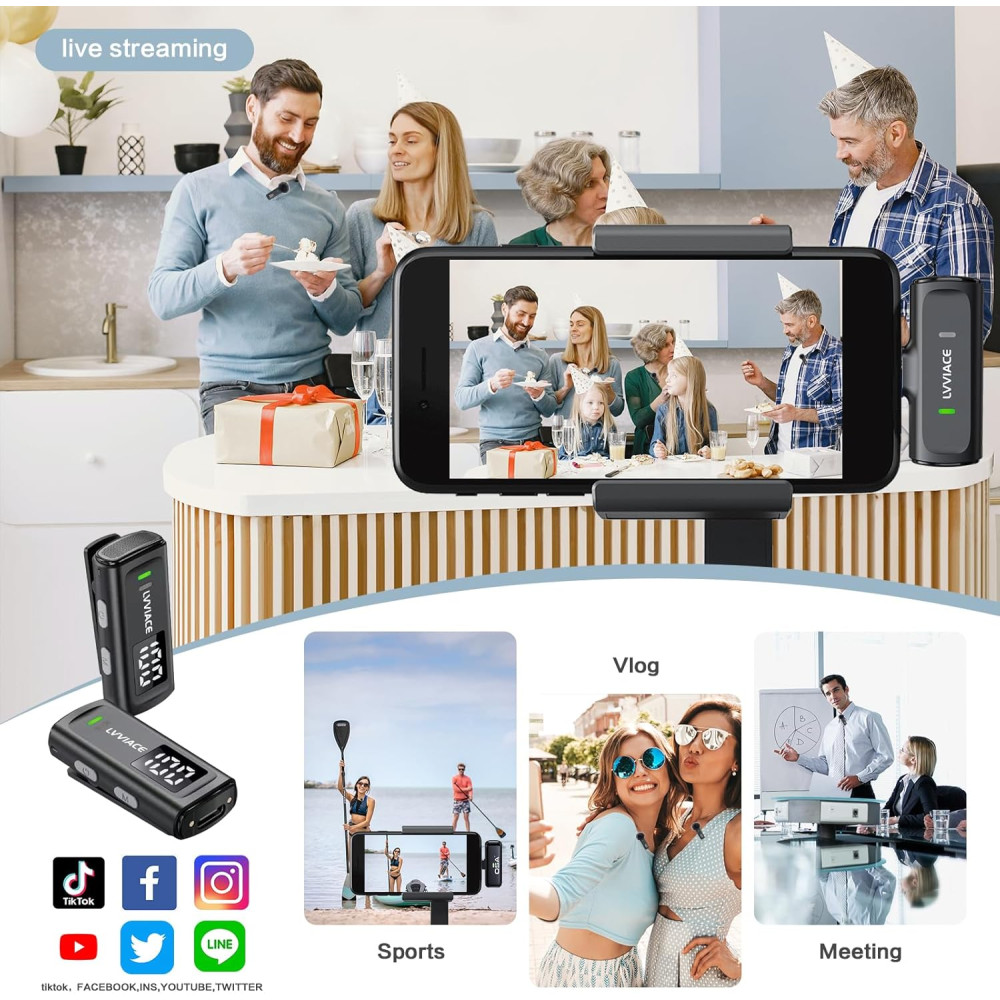 Беспроводной микрофон LVVIACE Lavalier с USB Type-C
