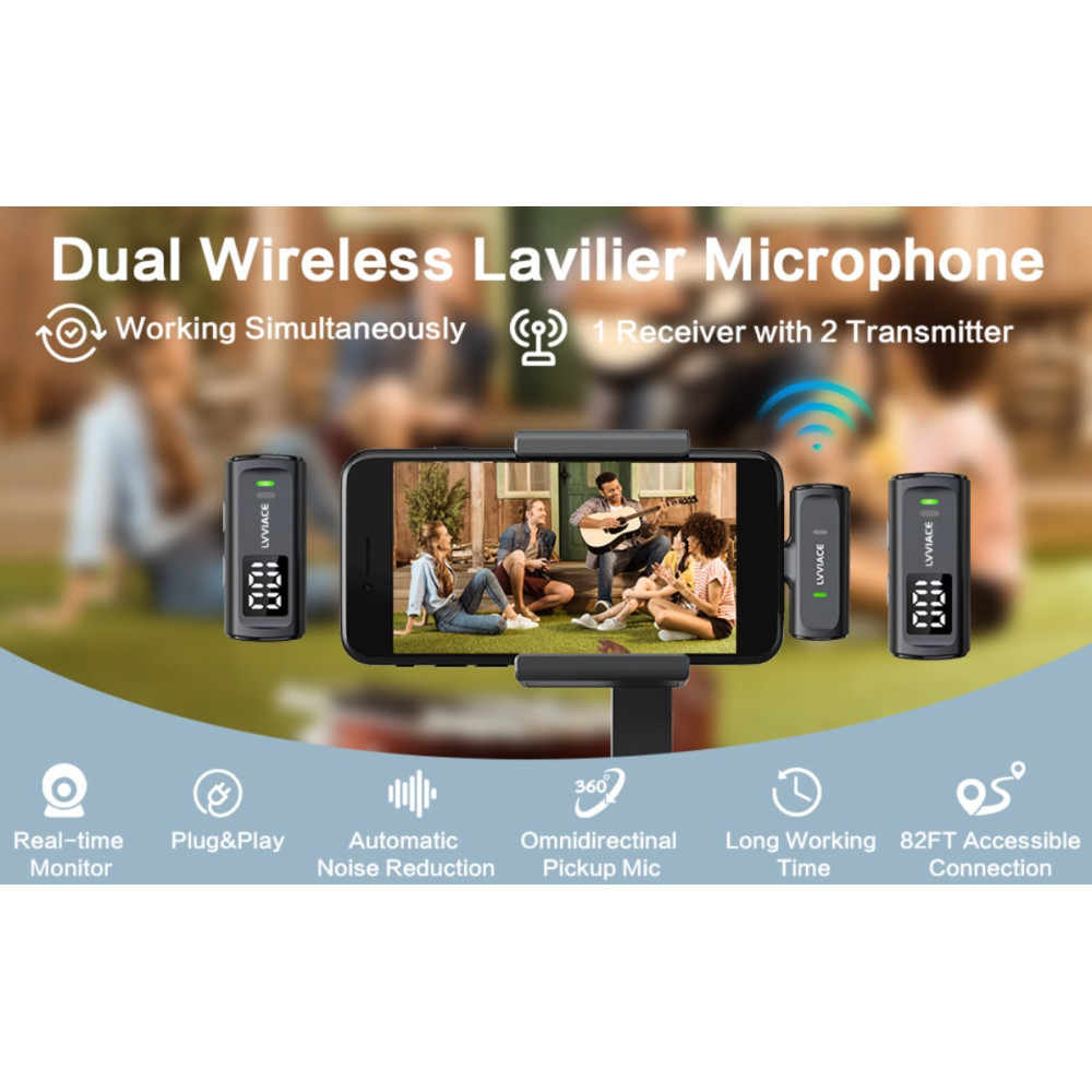 Беспроводной микрофон LVVIACE Lavalier с USB Type-C