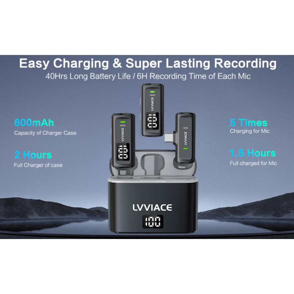 Беспроводной микрофон LVVIACE Lavalier с USB Type-C