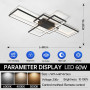 Потолочный светильник ASJK LED, 60 Вт, чёрный, 80 см