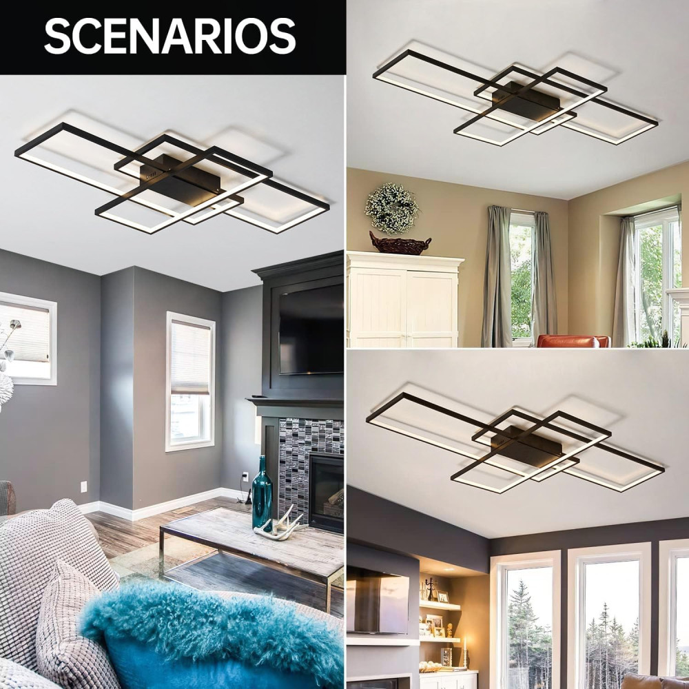 Потолочный светильник ASJK LED, 60 Вт, чёрный, 80 см