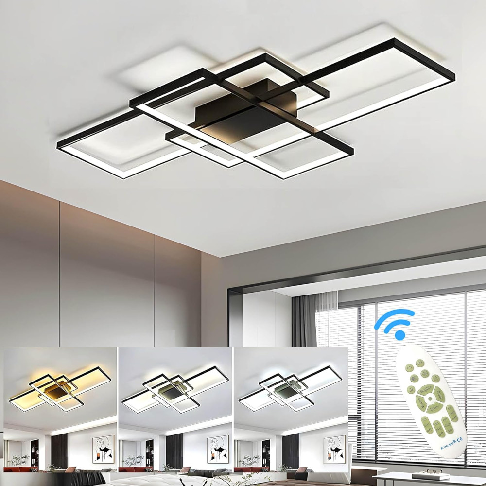 Потолочный светильник ASJK LED, 60 Вт, чёрный, 80 см