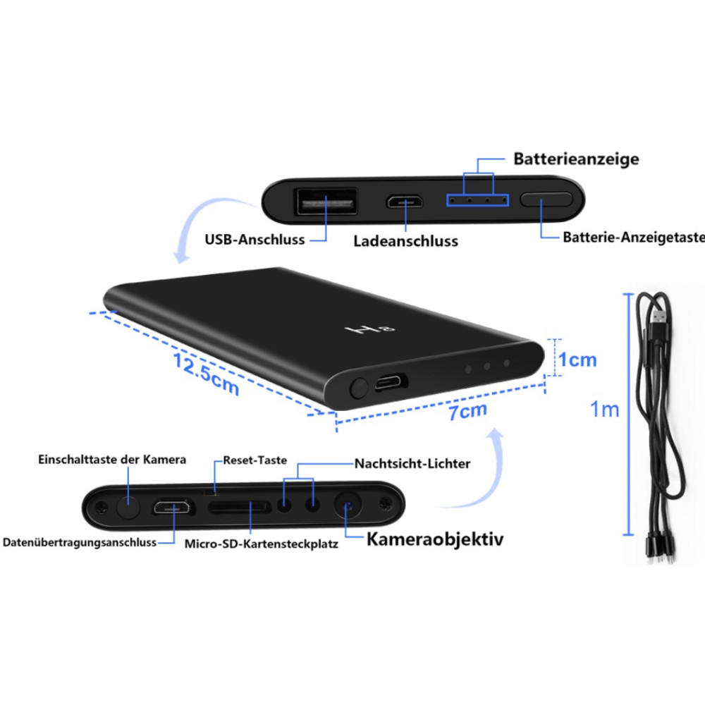Скрытая мини камера TANGMI 1080P HD, Wi-Fi камера з Powerbank 5000 мАч