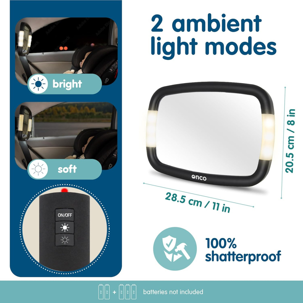 Зеркало Onco для автомобиля с LED-подсветкой 