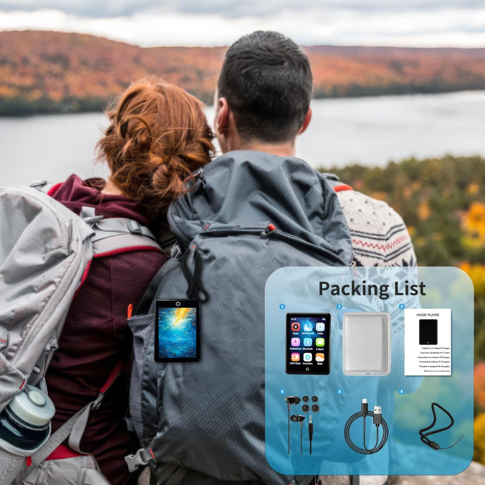 MP3-плеер MUZXQII 64 ГБ с Bluetooth 5.3 и сенсорным экраном