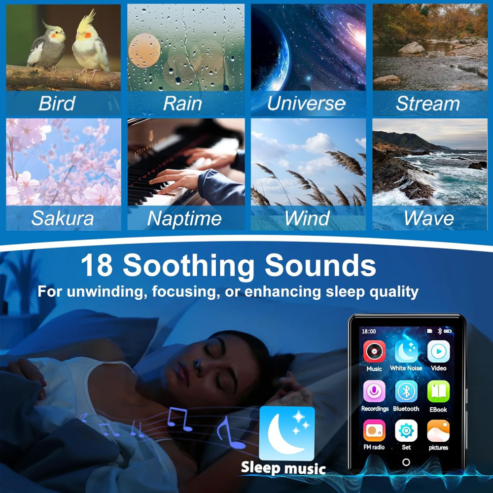 MP3-плеер MUZXQII 64 ГБ с Bluetooth 5.3 и сенсорным экраном
