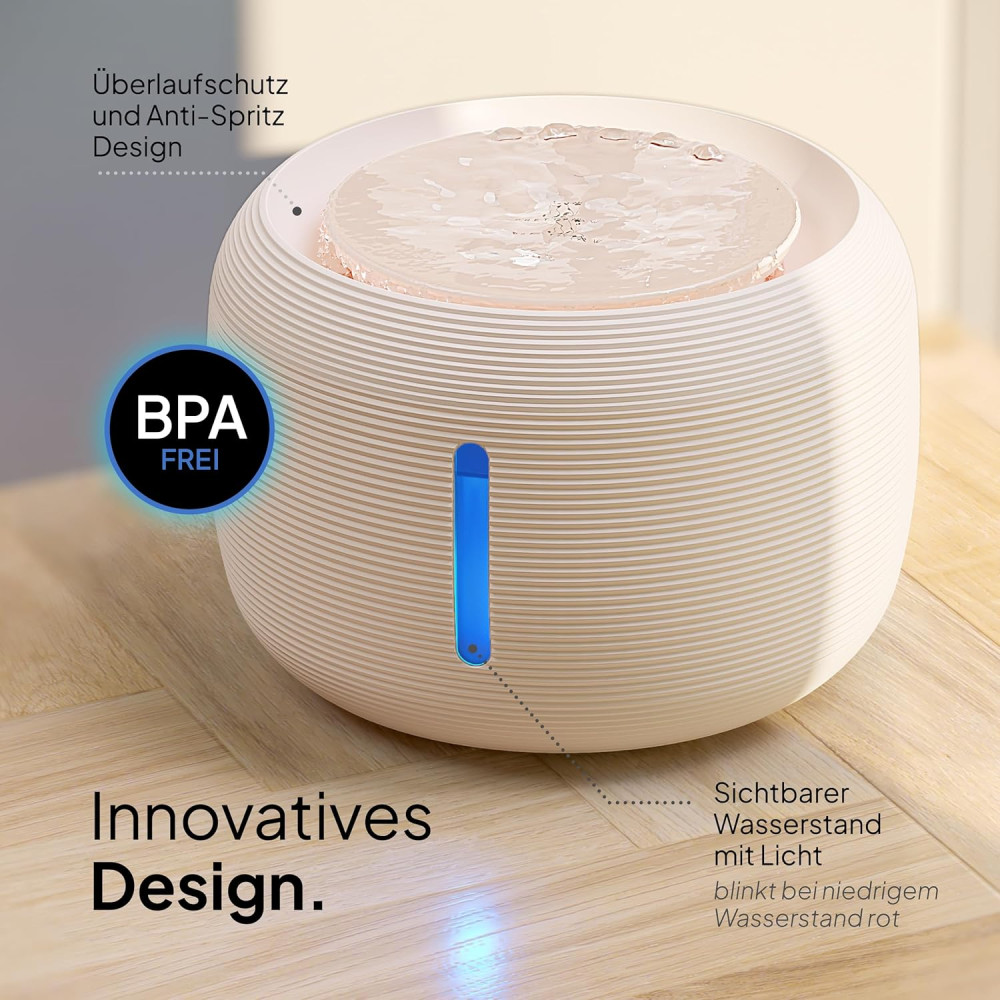 Автоматична поїлка для котів Pretty Paw KatzenOase Pro, 2.5 л, з LED-підсвіткою