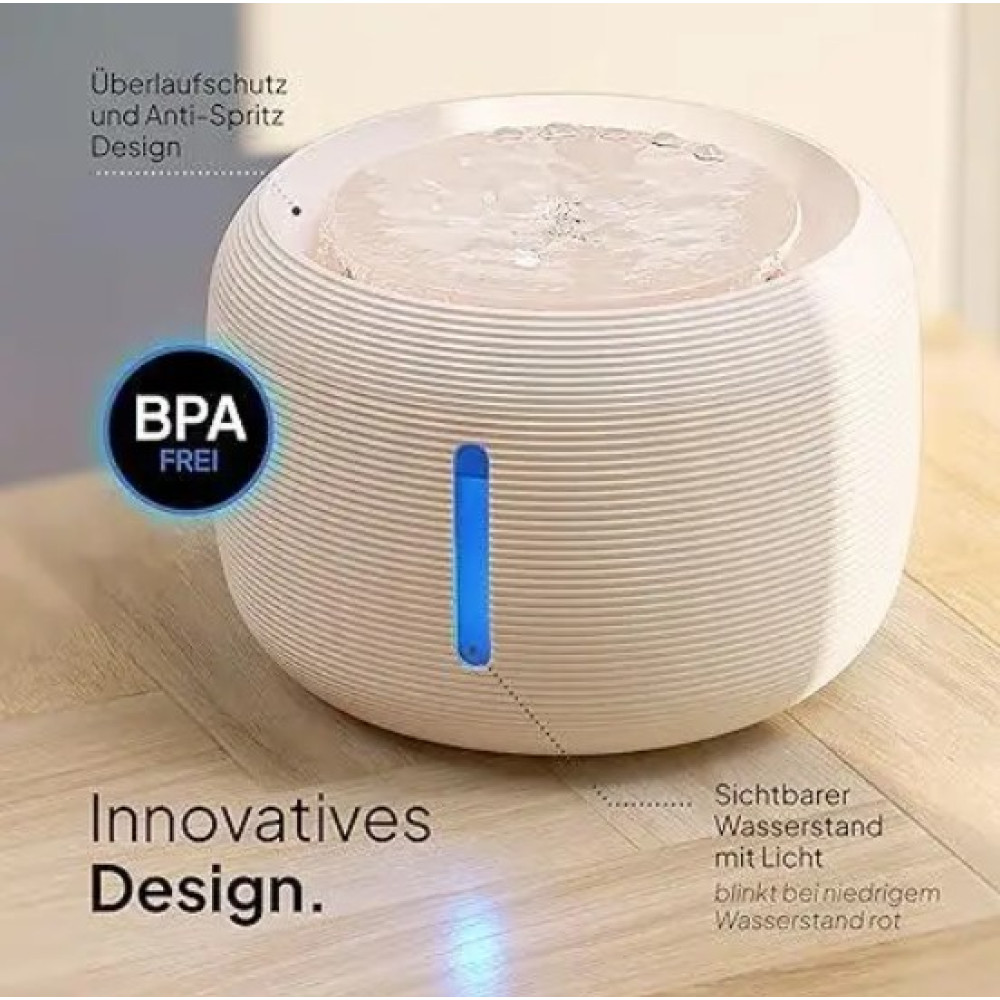 Автоматична поїлка для котів Pretty Paw KatzenOase Pro, 2.5 л, з LED-підсвіткою