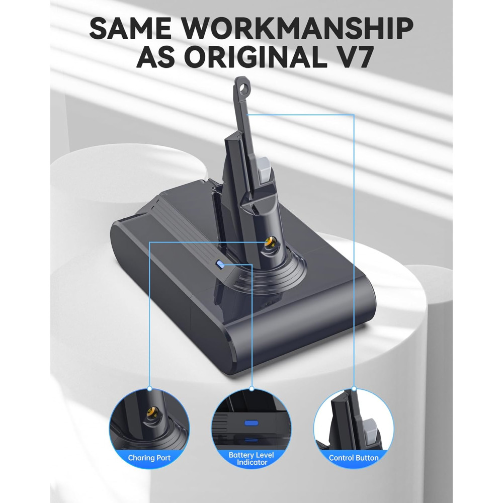 Аккумуляторная батарея для пылесосов Dyson V7 (21.6V, 6000mAh)