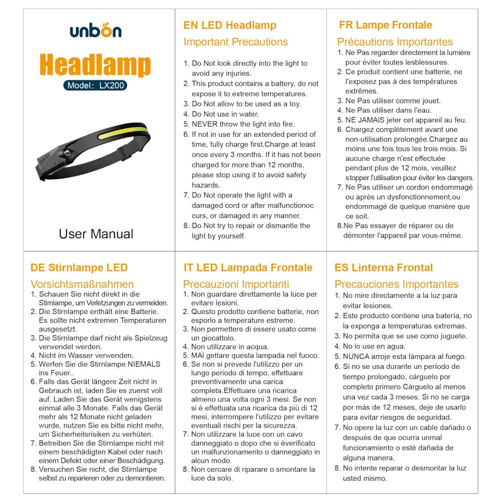 Ліхтар налобний UNBON Ultra Powerful LED (2 шт.)