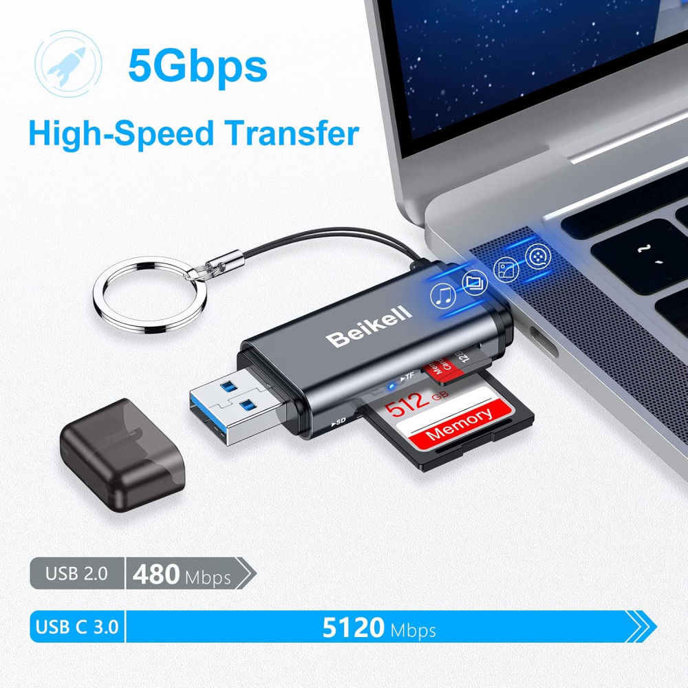 Картридер Beikell с двойным интерфейсом USB 3.0/USB-C