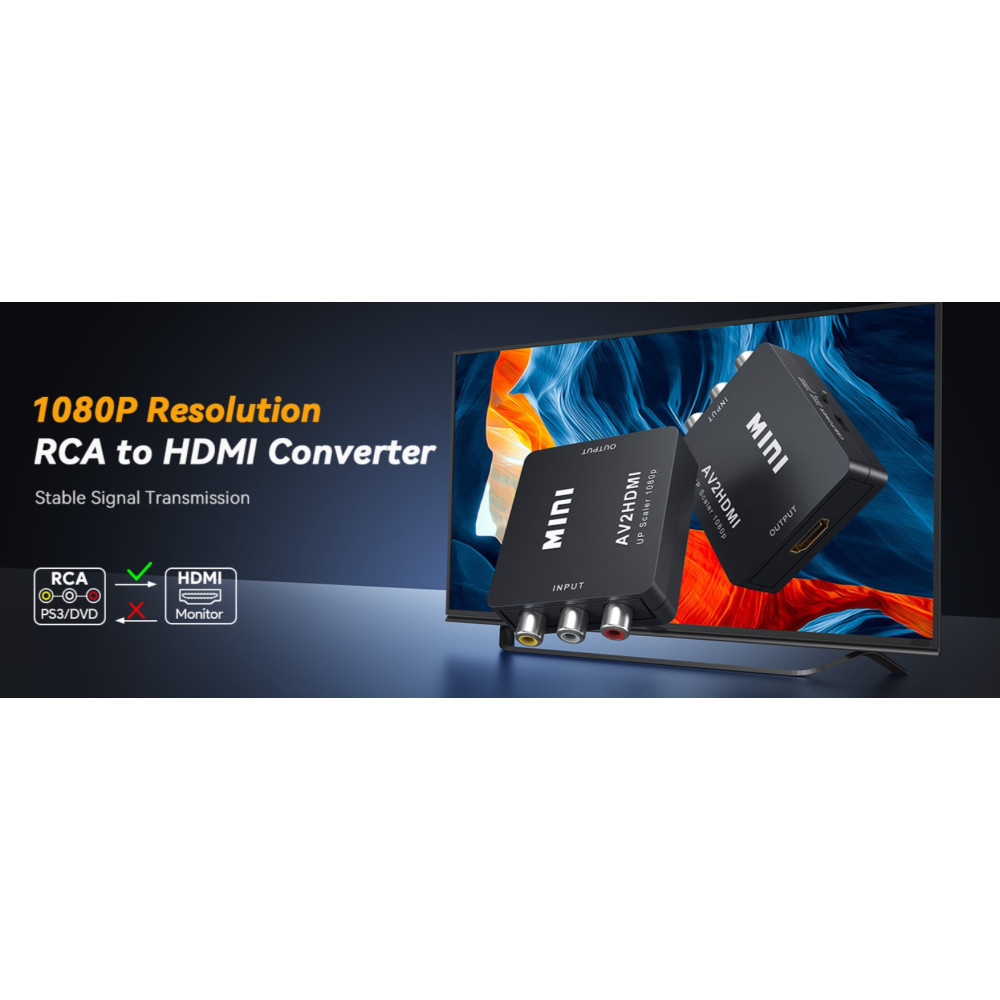 Конвертер ABLEWE RCA в HDMI – AV до HDMI 1080P, для телевізора, ПК