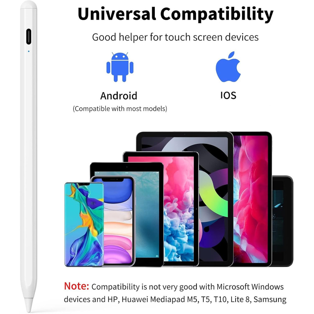 Сенсорний стилус LEZUN 1.5 мм – сумісний з iPad, iPhone, Android-пристроями